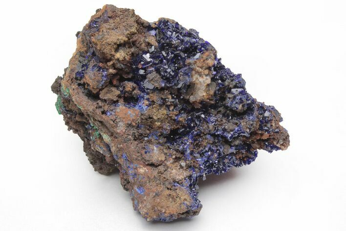 Azurite and Malachite Crystals on Matrix - Morocco #216708